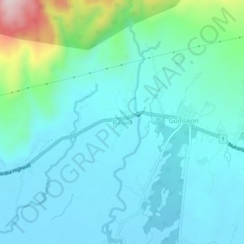 Mapa topográfico Basud, altitude, relevo