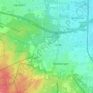 Mapa topográfico Engeland, altitude, relevo