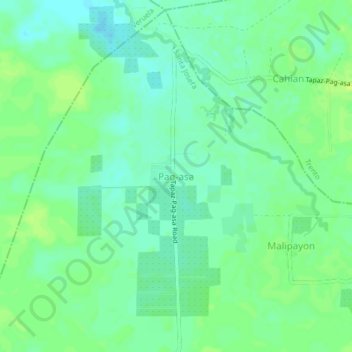 Mapa topográfico Pag-asa, altitude, relevo