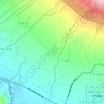 Mapa topográfico Tumpa, altitude, relevo