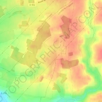 Mapa topográfico Rimbauval, altitude, relevo