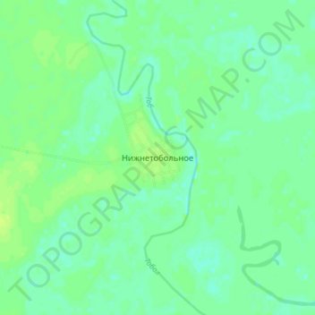 Mapa topográfico Нижнетобольное, altitude, relevo