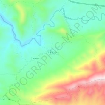 Mapa topográfico Sabariego, altitude, relevo