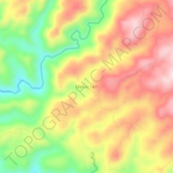 Mapa topográfico Mekarsari, altitude, relevo
