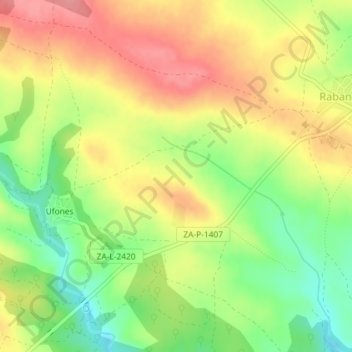 Mapa topográfico Monte Junto, altitude, relevo