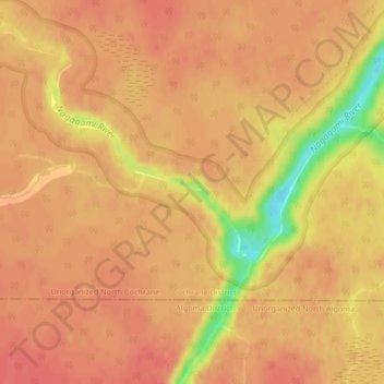 Mapa topográfico The Canyon, altitude, relevo