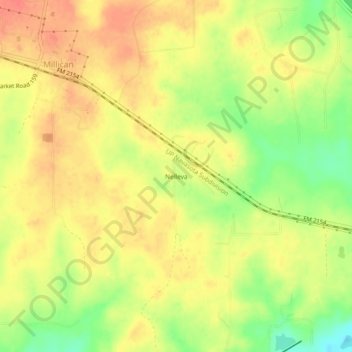 Mapa topográfico Nelleva, altitude, relevo