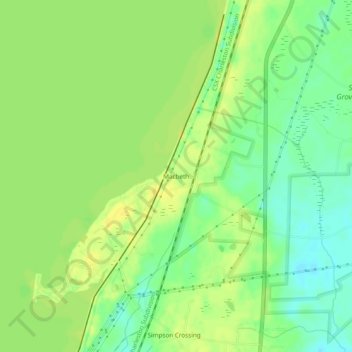 Mapa topográfico Macbeth, altitude, relevo