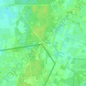 Mapa topográfico Langeschouw, altitude, relevo