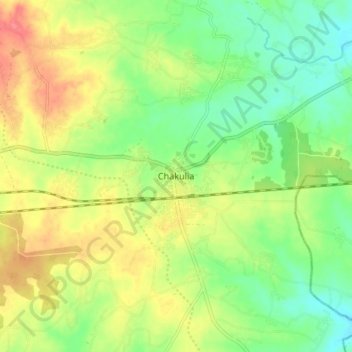Mapa topográfico Chakulia, altitude, relevo