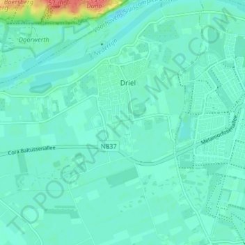 Mapa topográfico Keulse Kamp, altitude, relevo
