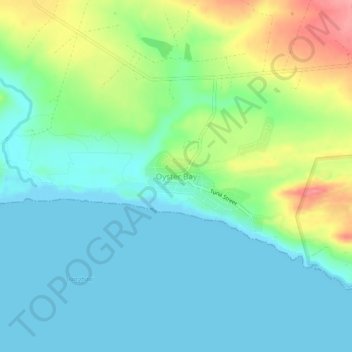 Mapa topográfico Oyster Bay, altitude, relevo