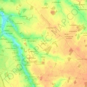 Mapa topográfico Le Rosier, altitude, relevo