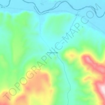 Mapa topográfico Piedra Parada, altitude, relevo