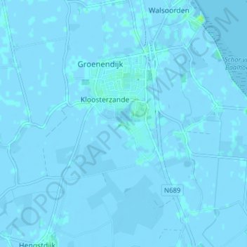 Mapa topográfico Hoek en Bosch, altitude, relevo