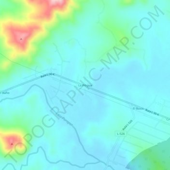 Mapa topográfico La Pitigua, altitude, relevo