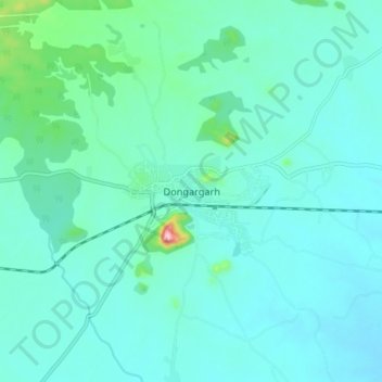 Mapa topográfico Dongargarh, altitude, relevo