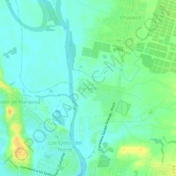 Mapa topográfico Río Seco, altitude, relevo