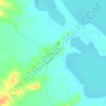 Mapa topográfico Cascajal, altitude, relevo