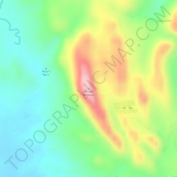 Mapa topográfico Mount Bagacay, altitude, relevo