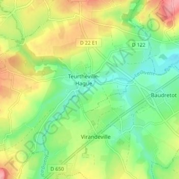 Mapa topográfico La Filature, altitude, relevo