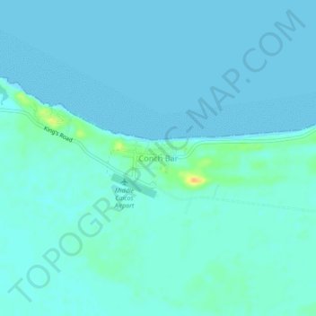 Mapa topográfico Conch Bar, altitude, relevo