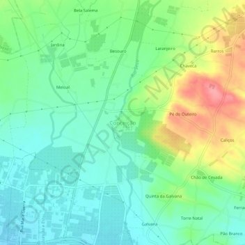 Mapa topográfico Conceição, altitude, relevo