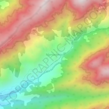 Mapa topográfico Mamarongo, altitude, relevo
