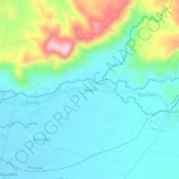 Mapa topográfico Napo, altitude, relevo