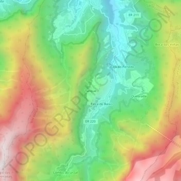 Mapa topográfico Tanque, altitude, relevo