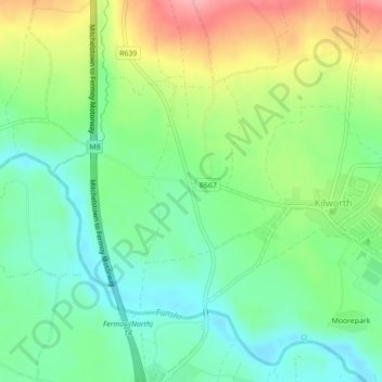 Mapa topográfico Molly Barry Cross Roads, altitude, relevo