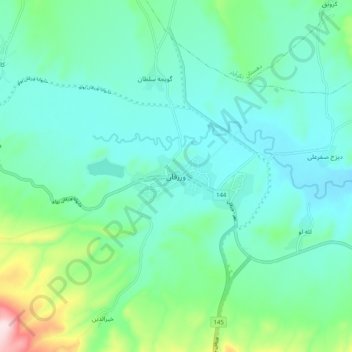 Mapa topográfico Varziqan, altitude, relevo