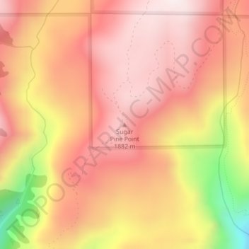 Mapa topográfico Sugar Pine Point, altitude, relevo