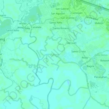 Mapa topográfico Calero, altitude, relevo