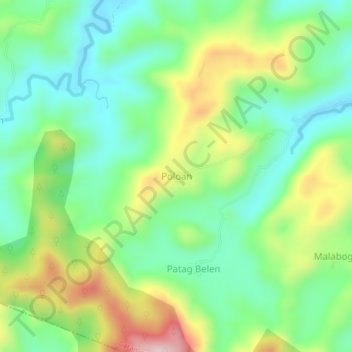Mapa topográfico Poloan, altitude, relevo