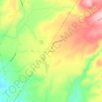 Mapa topográfico Oak Run, altitude, relevo