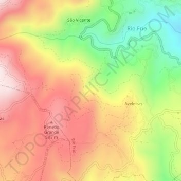 Mapa topográfico Eiravade, altitude, relevo