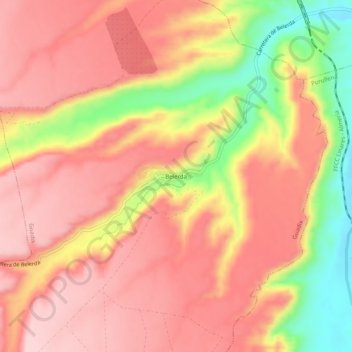 Mapa topográfico Belerda, altitude, relevo