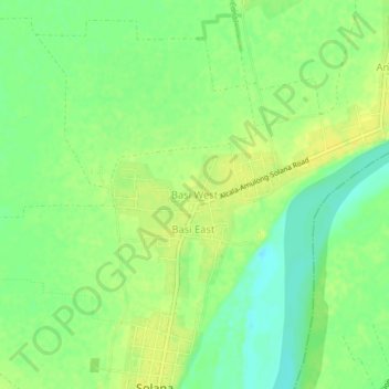 Mapa topográfico Basi West, altitude, relevo