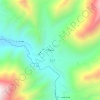 Mapa topográfico El Chañar, altitude, relevo