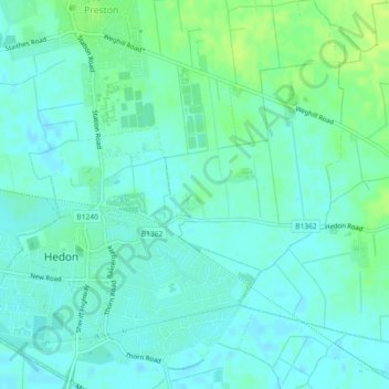 Mapa topográfico Magdalen Hill, altitude, relevo