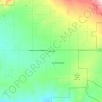 Mapa topográfico Ranchita, altitude, relevo