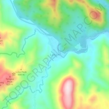 Mapa topográfico Laiban, altitude, relevo