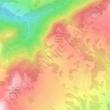 Mapa topográfico Sturm Leger Alm, altitude, relevo