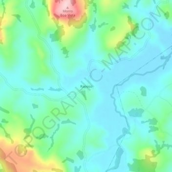 Mapa topográfico Raposo, altitude, relevo