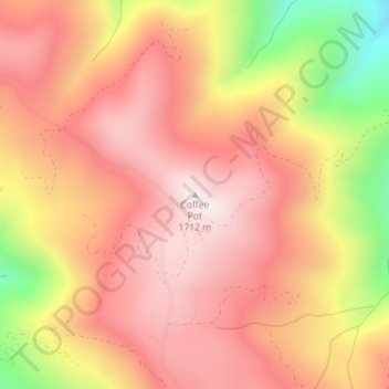 Mapa topográfico Coffee Pot, altitude, relevo