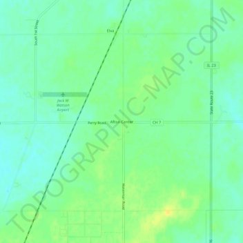 Mapa topográfico Afton Center, altitude, relevo
