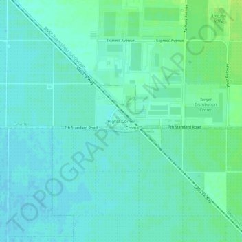 Mapa topográfico Hights Corner, altitude, relevo