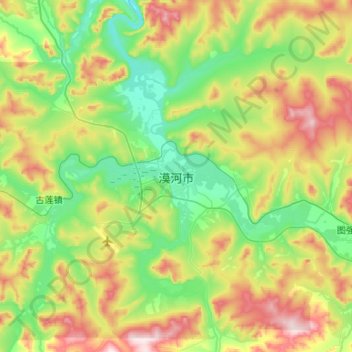 Mapa topográfico 漠河市, altitude, relevo