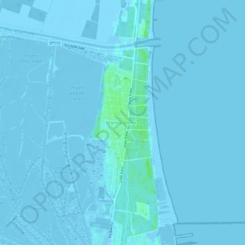 Mapa topográfico Marina Romea, altitude, relevo